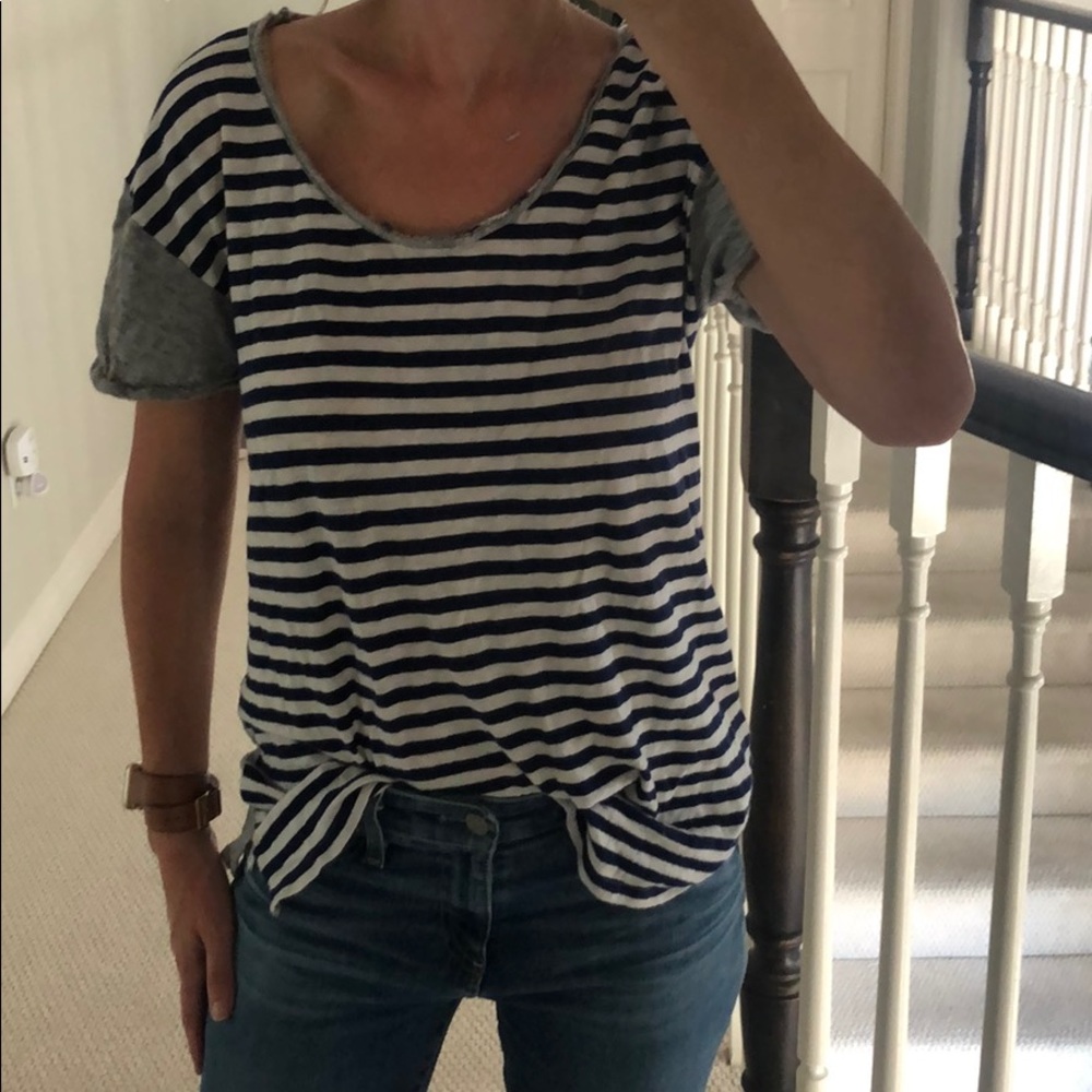 J. Crew mixed pattern tee size medium